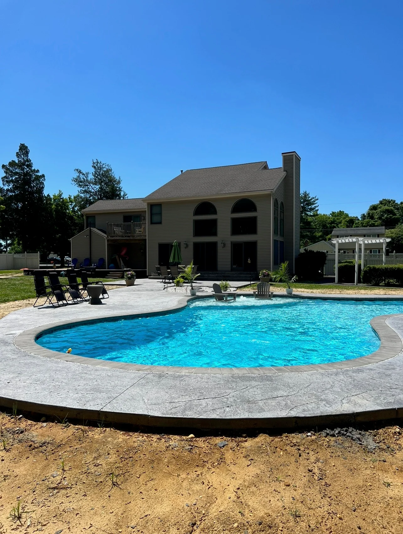 Decorative stamped concrete driveway in Deptford, NJ